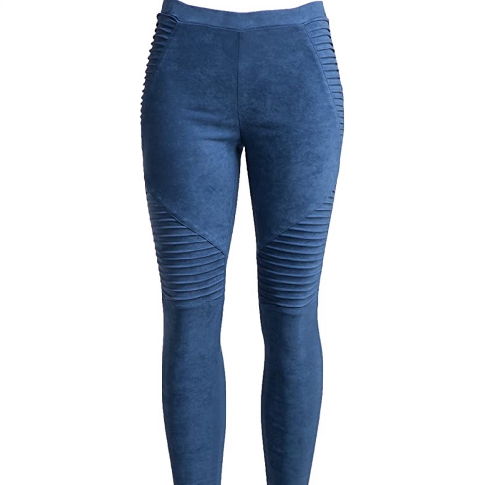 Faux Suede Moto Leggings - Picture 2 of 6